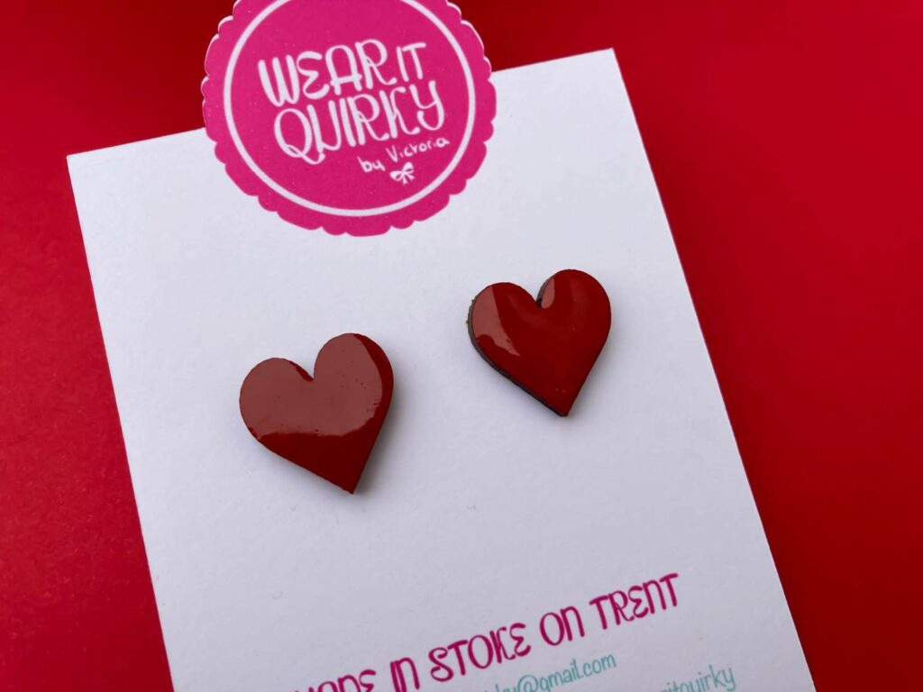Beautiful Red Heart Stud Earrings