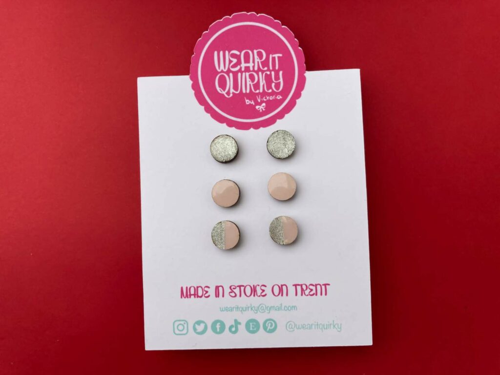 Dusky Pink and Silver Stud Pack