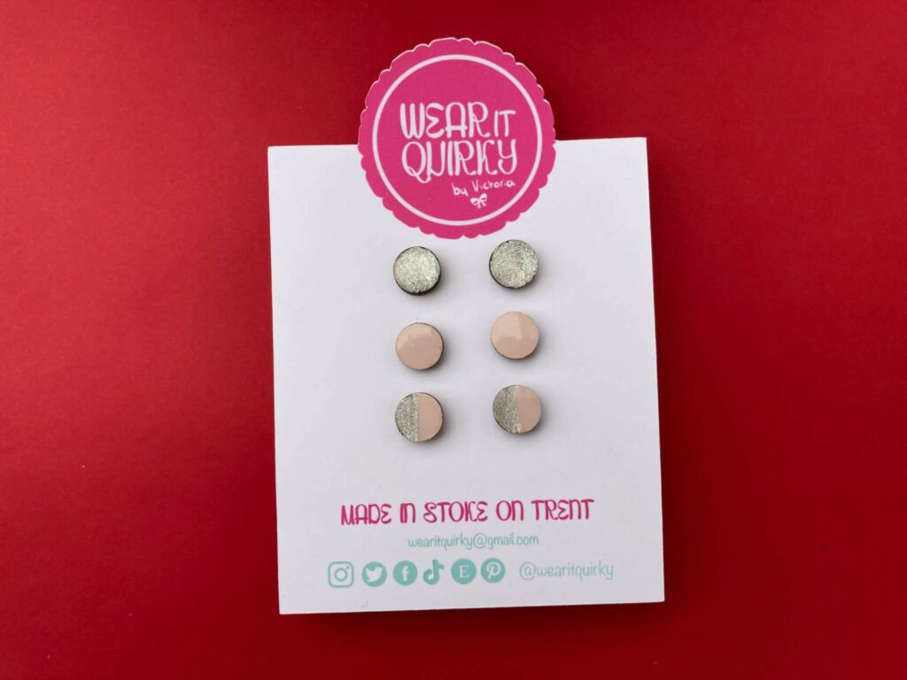 Dusky Pink and Silver Stud Pack
