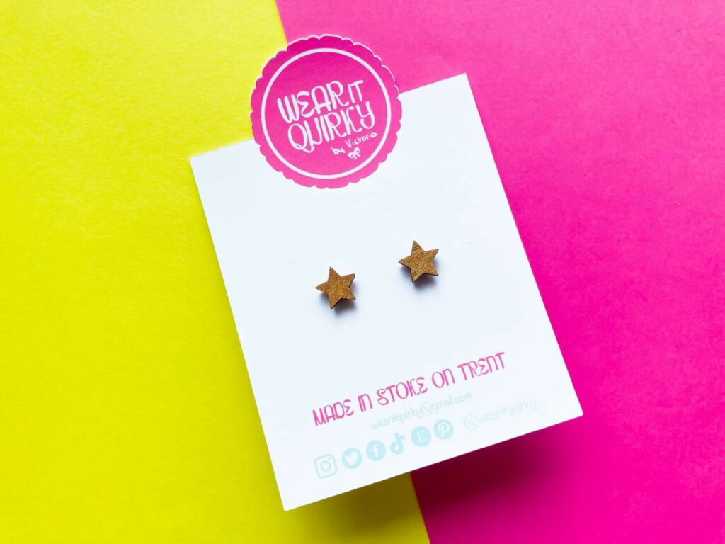 Mini Metallic Star Stud Earrings in Gold