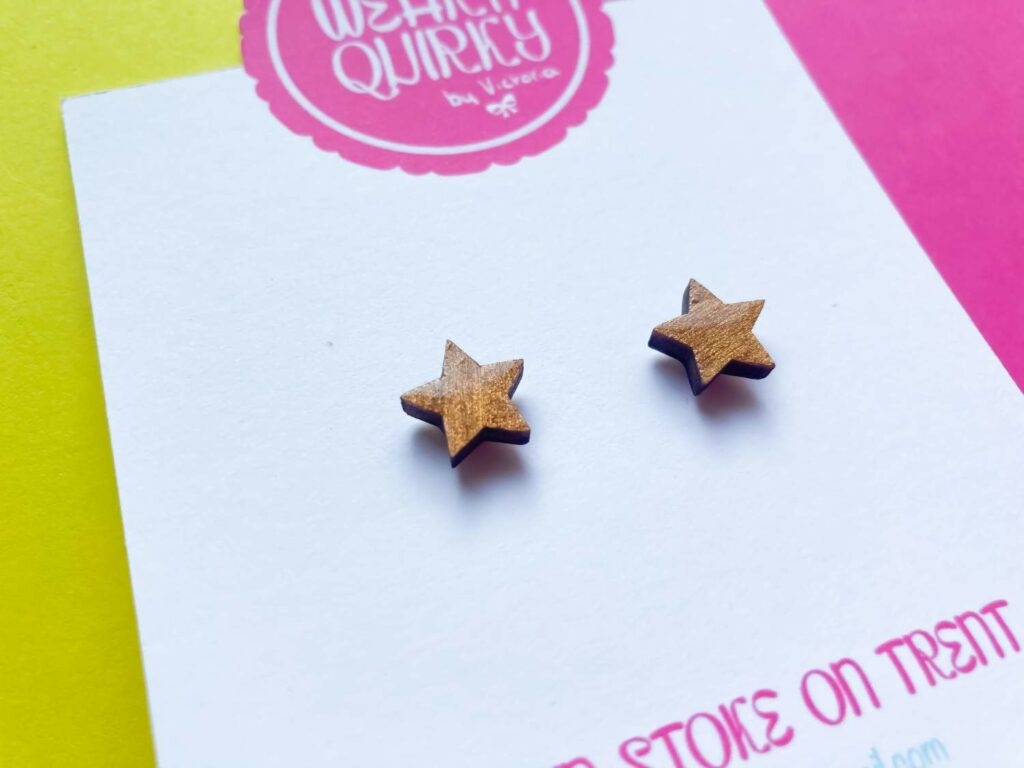 Mini Metallic Star Stud Earrings in Gold
