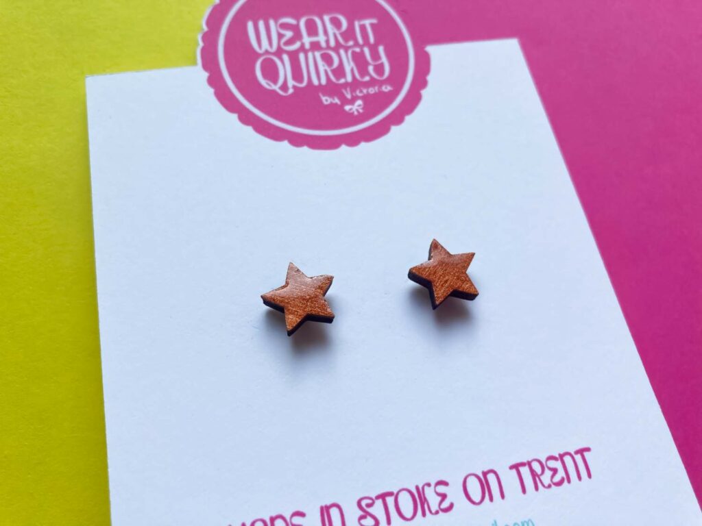 Mini Metallic Star Stud Earrings in Copper