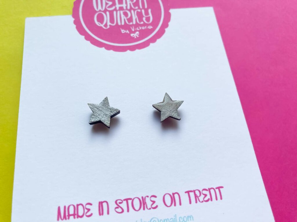 Mini Metallic Star Stud Earrings in Silver