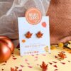 Wooden Leaf Stud Earrings