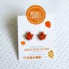 Wooden Leaf Stud Earrings