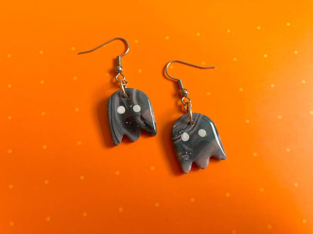 Grey Ghost Dangle Earrings