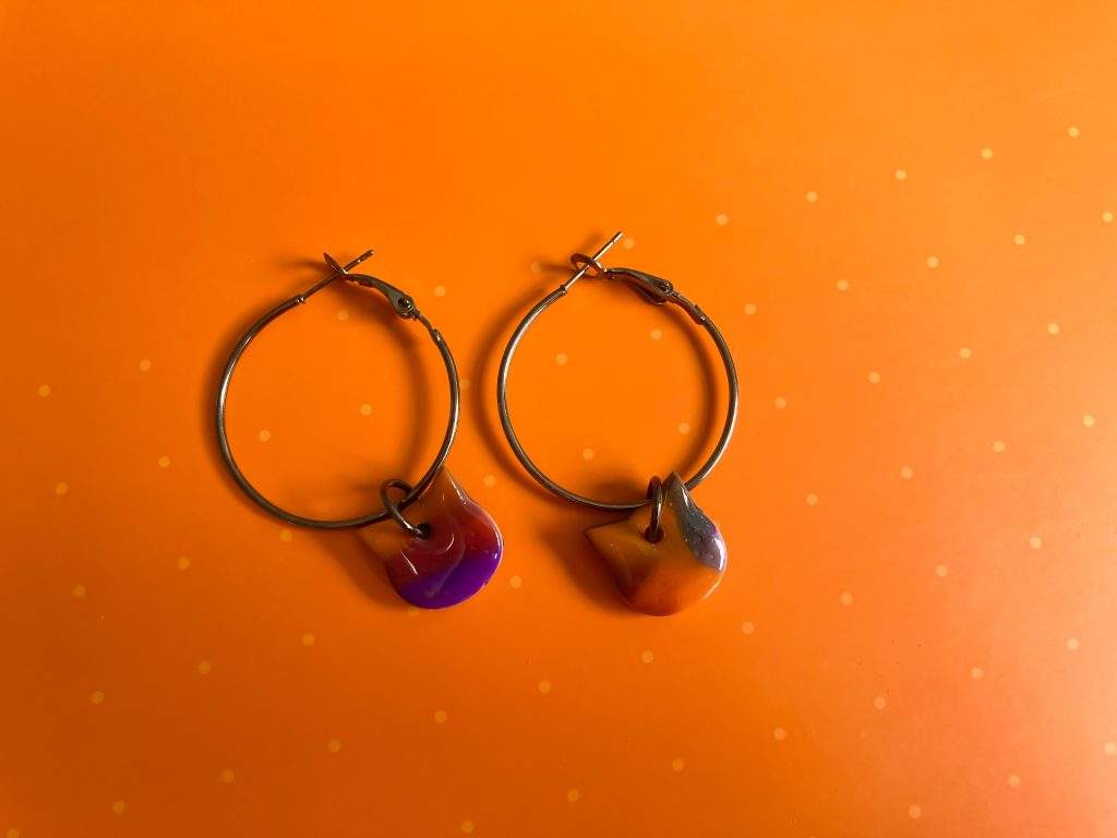 Purple And Orange Cat Dangle