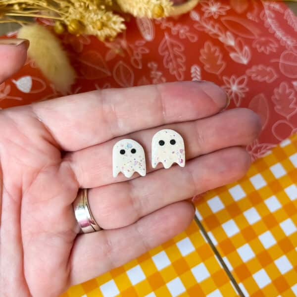White Ghost Studs Mini