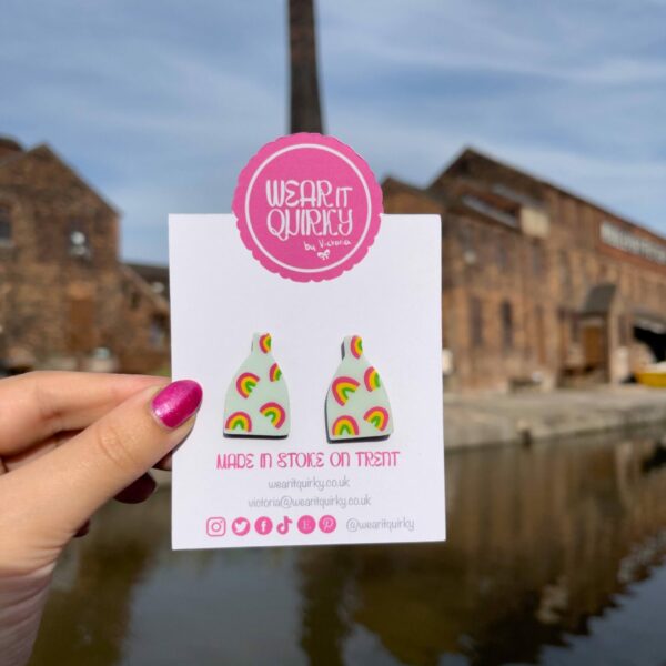 Bottle Kiln in Rainbow Stud Earringd