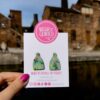 Bottle Kiln in Sage Floral Stud Earrings