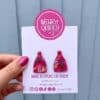 Bottle Kiln in Hot Pink Floral Stud Earrings