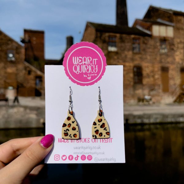 Bottle Kiln in Leopard Earrings