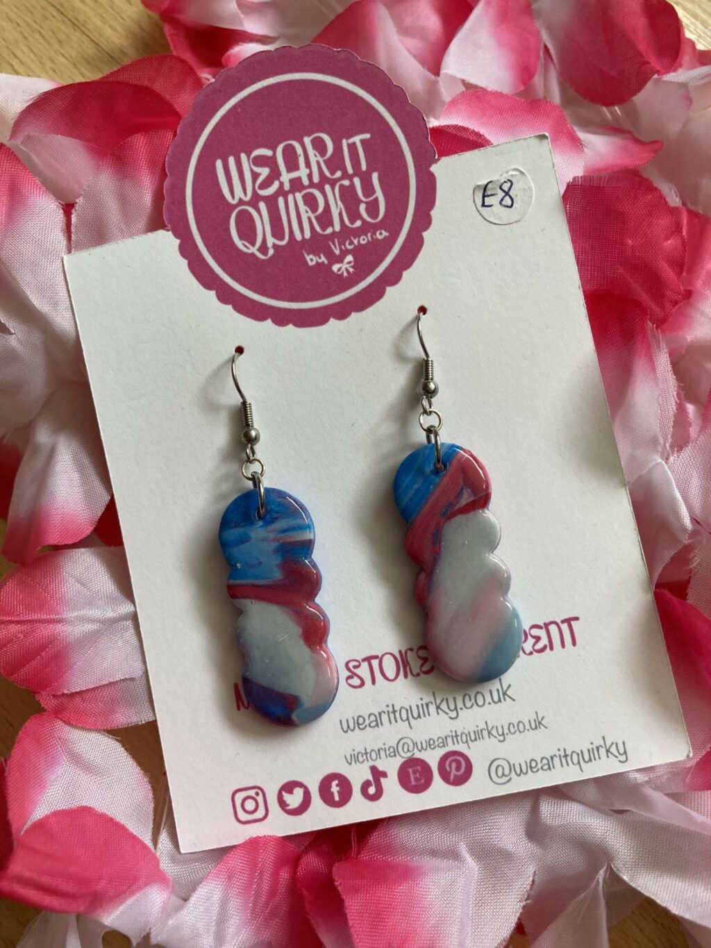 Red, White and Blue Clay Earrings