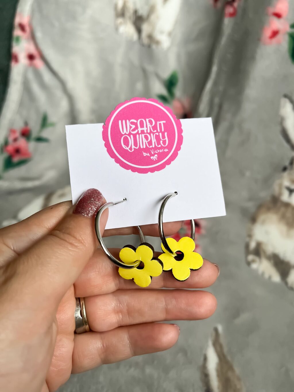 Lemon Flower Hoop Earrings