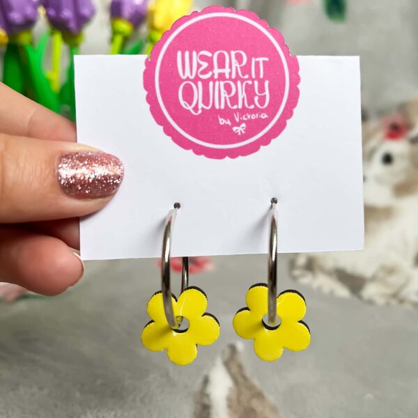 Lemon Flower Hoop Earrings