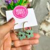 Sage Flower Hoop Earrings