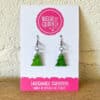 Glitter Christmas Tree Dangle Earrings