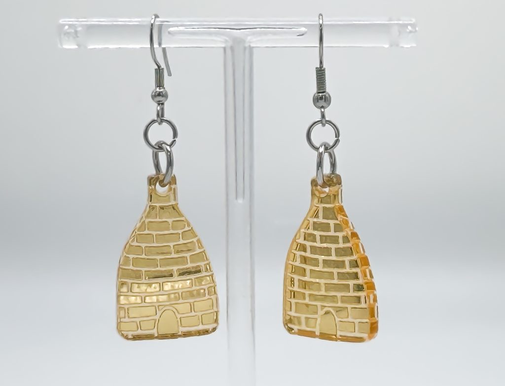 Bottle Kiln Gold Metallic Earrings