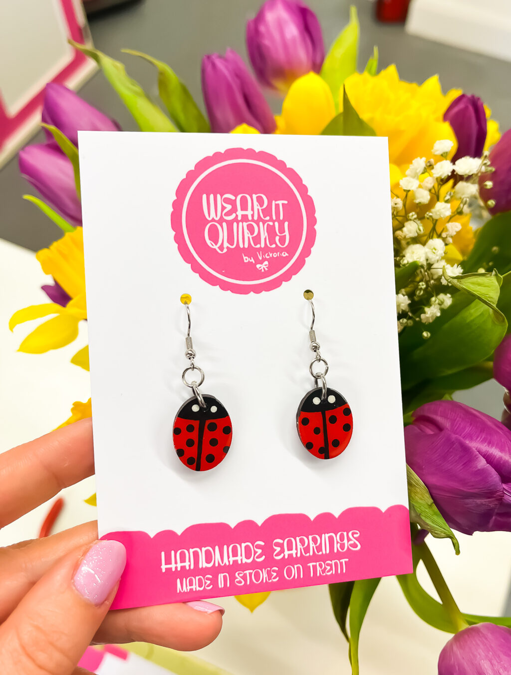 Ladybird Dangle Earrings