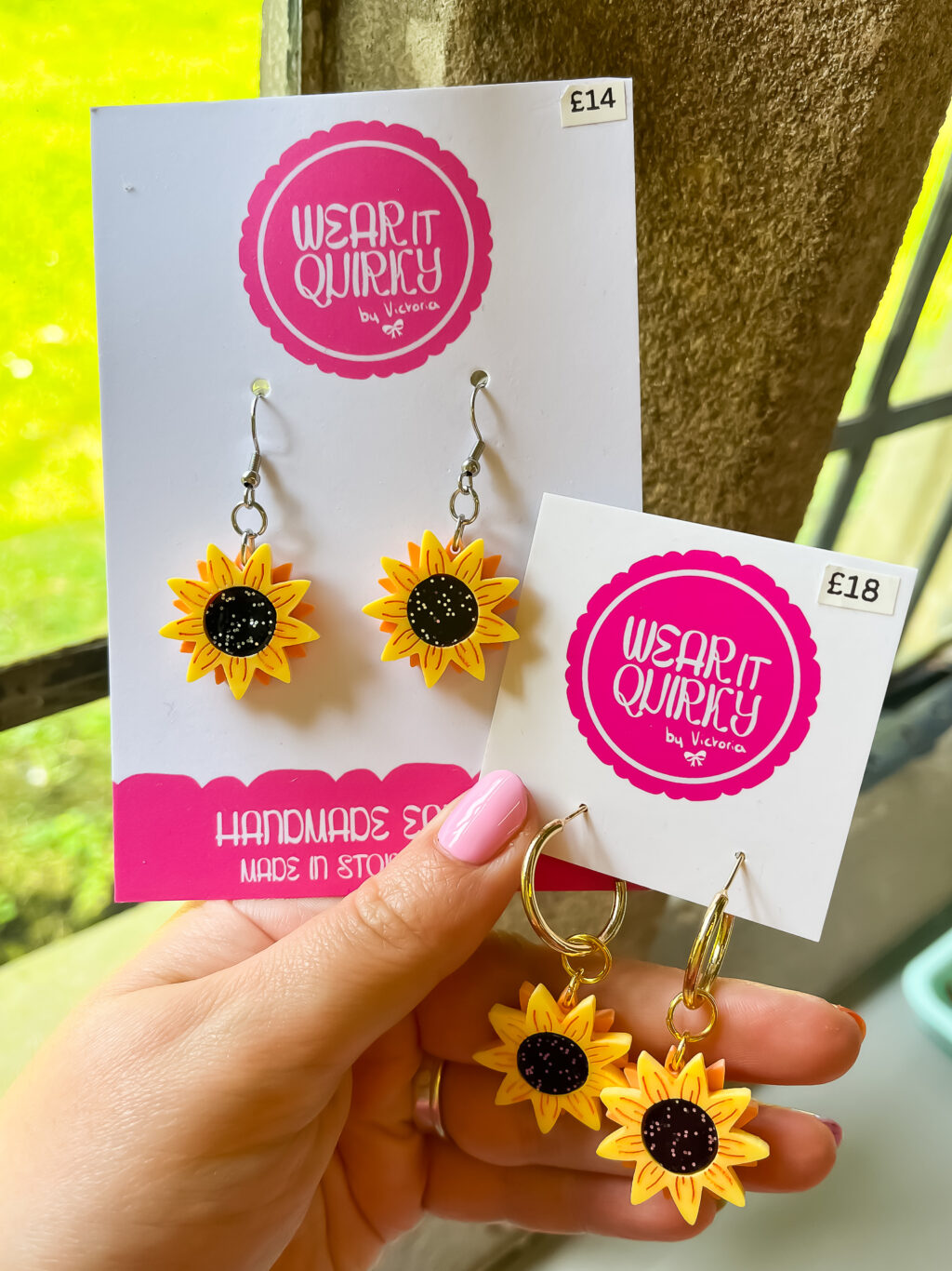 Sunflower dangle earrings