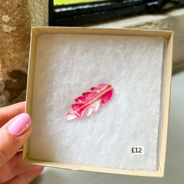 Pink Flamingo Feather Brooch
