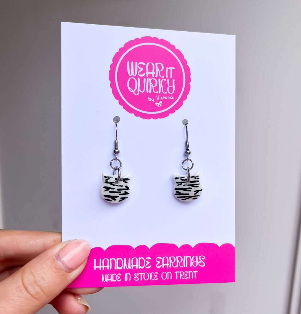 Zebra Print Dangle Earrings