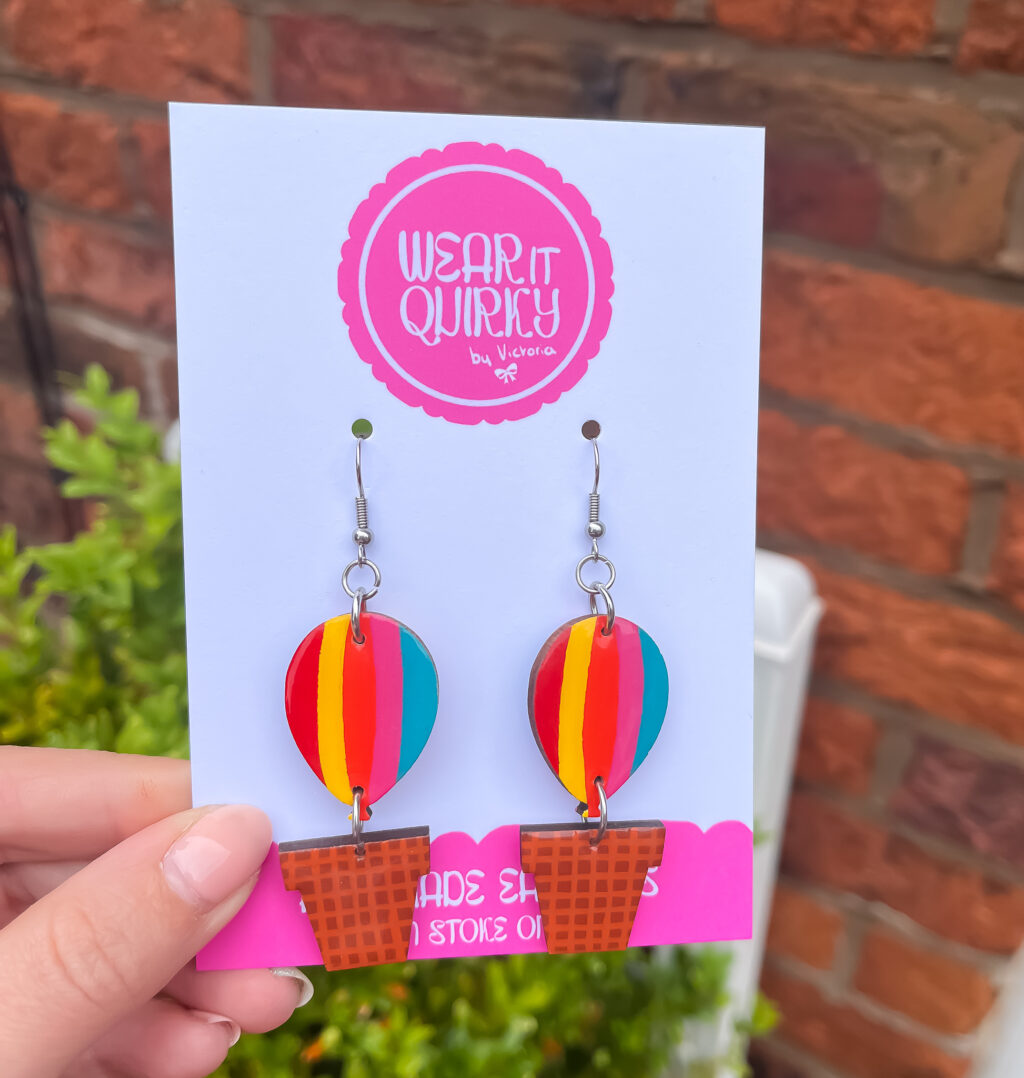 Hot Air Balloon Dangle Earrings