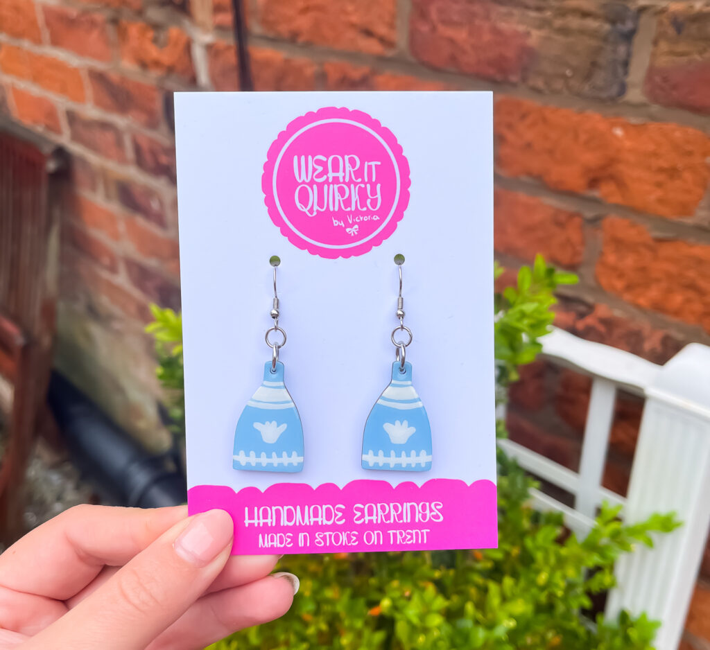 Bottle Kiln in Wedgwood Blue Earrings