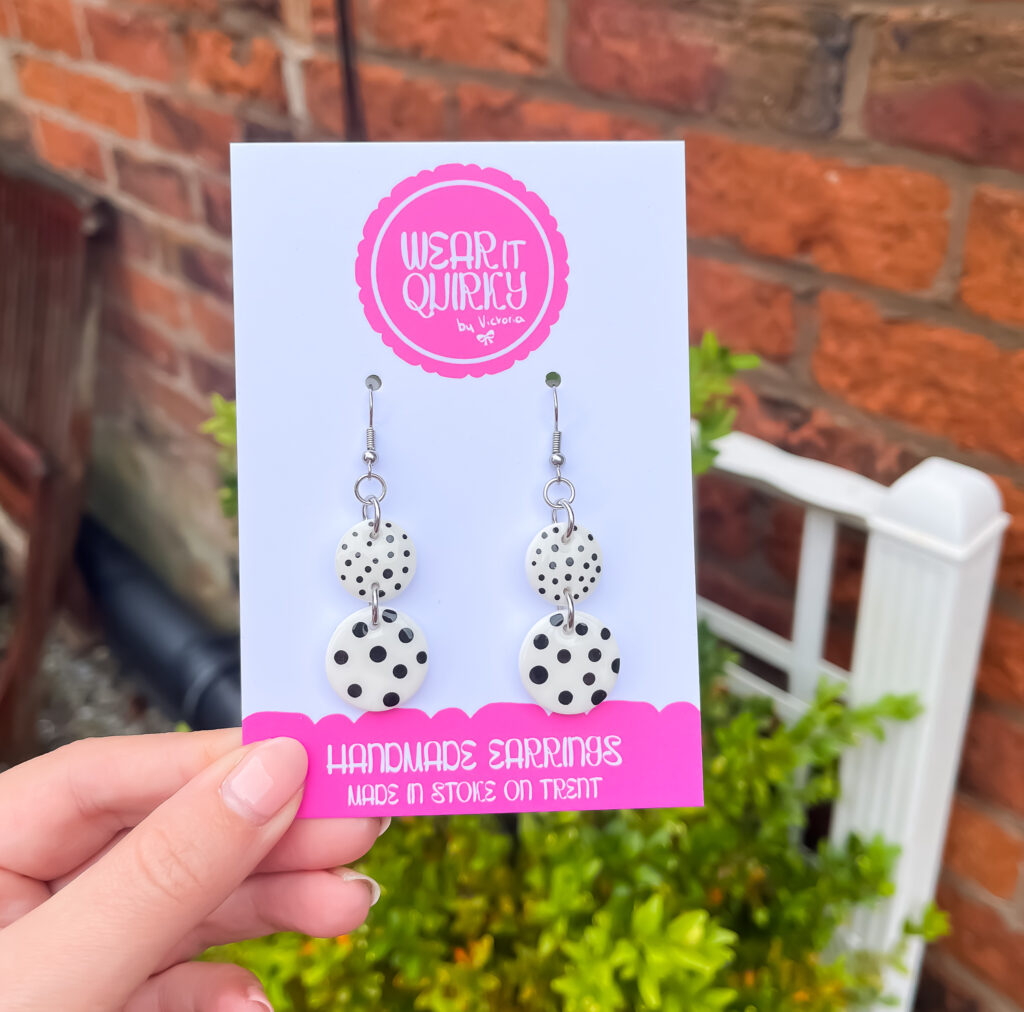 Spotty Circle Dangle Earrings