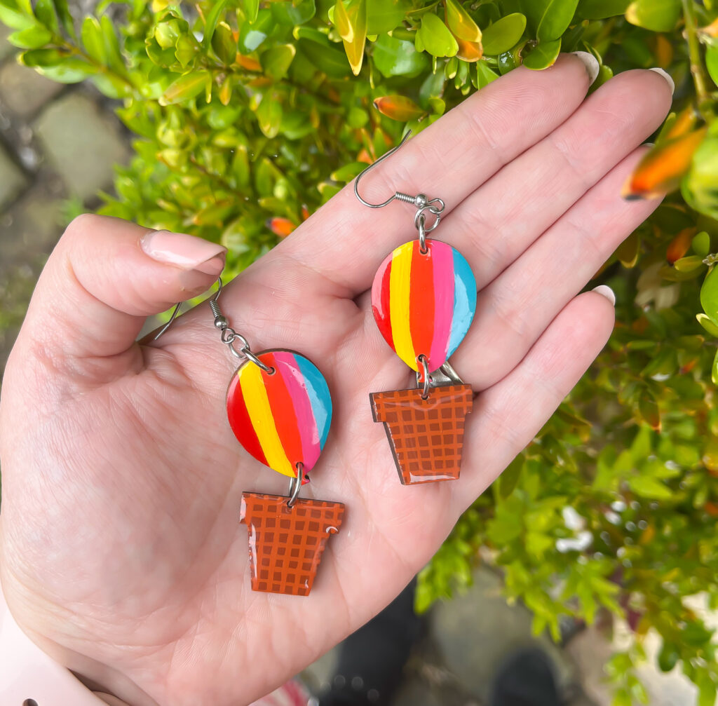 Hot Air Balloon Dangle Earrings