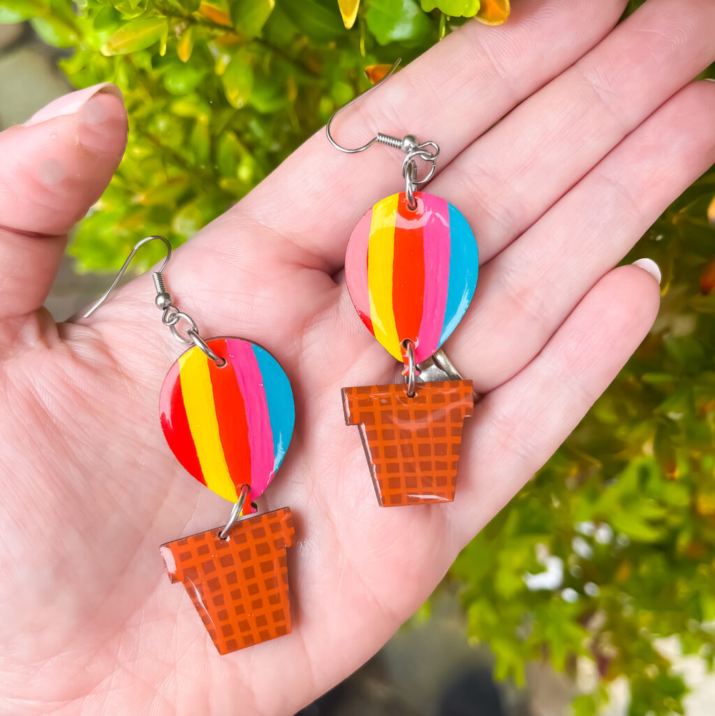 Hot Air Balloon Dangle Earrings