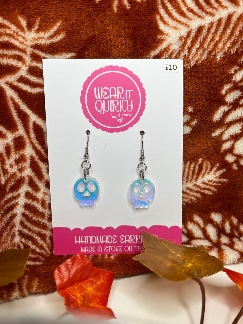 Iridescent colour-changing Skull Earrings