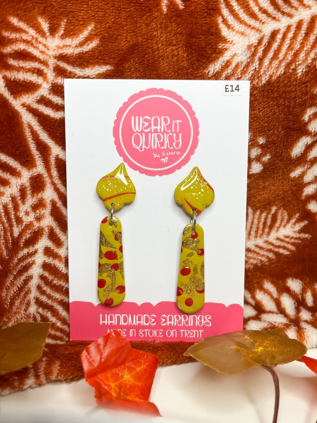 Autumn Tear Drop Statement Stud Earrings