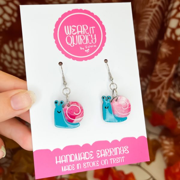 Colourful Snail Dangle Earrings