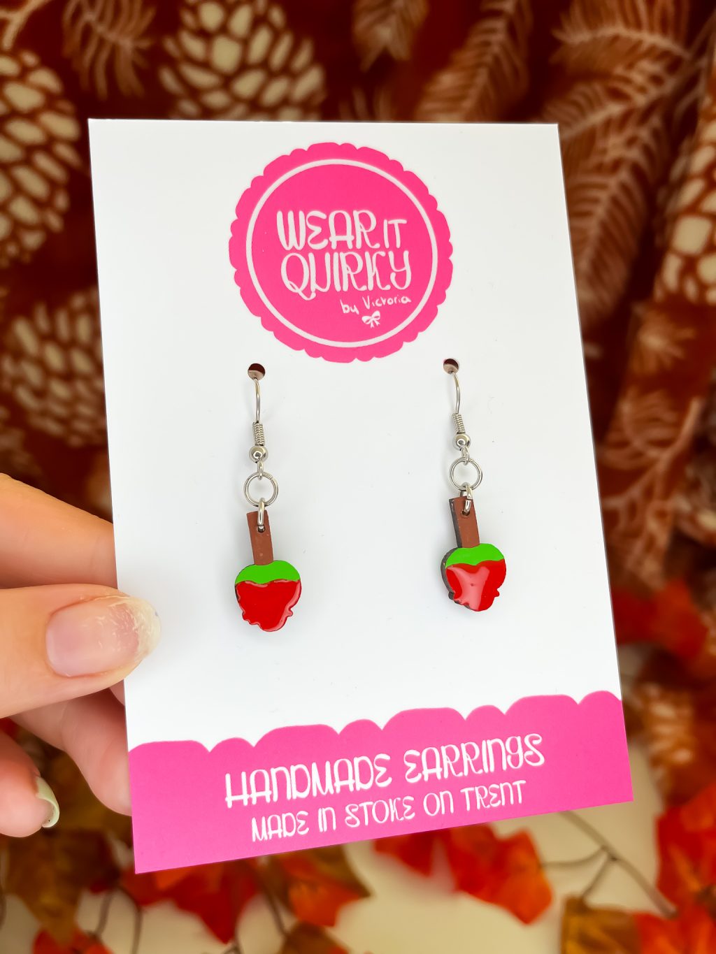 Toffee Apple Dangle Earrings