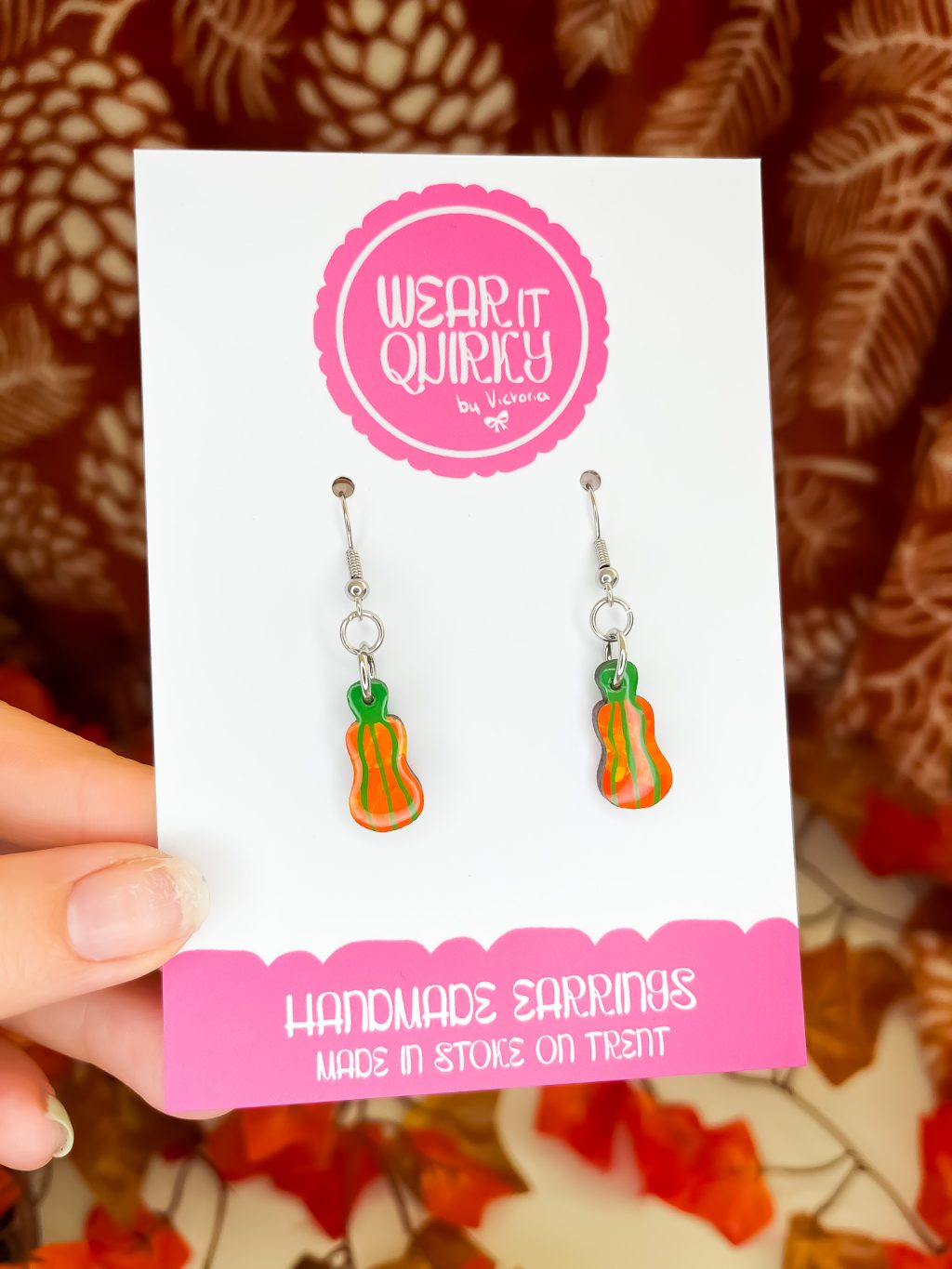 Gourd Pumpkin Dangle Earrings