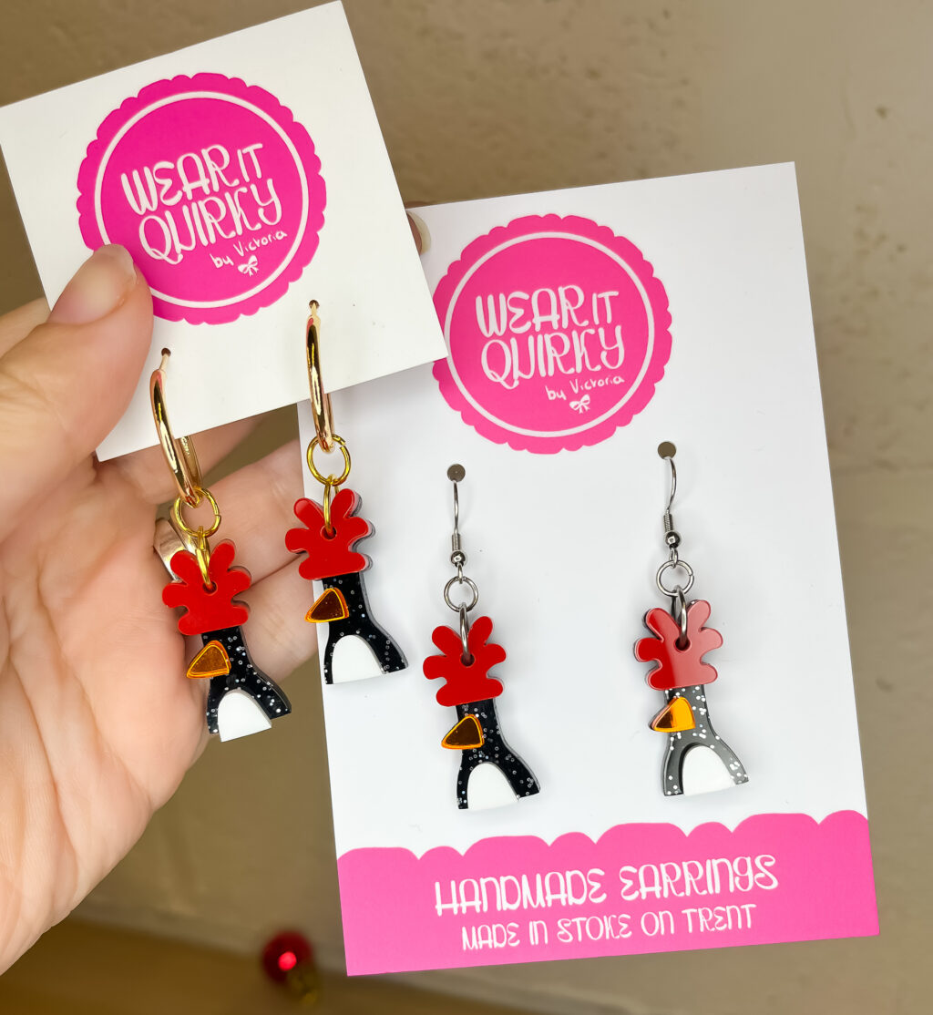 Christmas Penguin Dangle Earrings