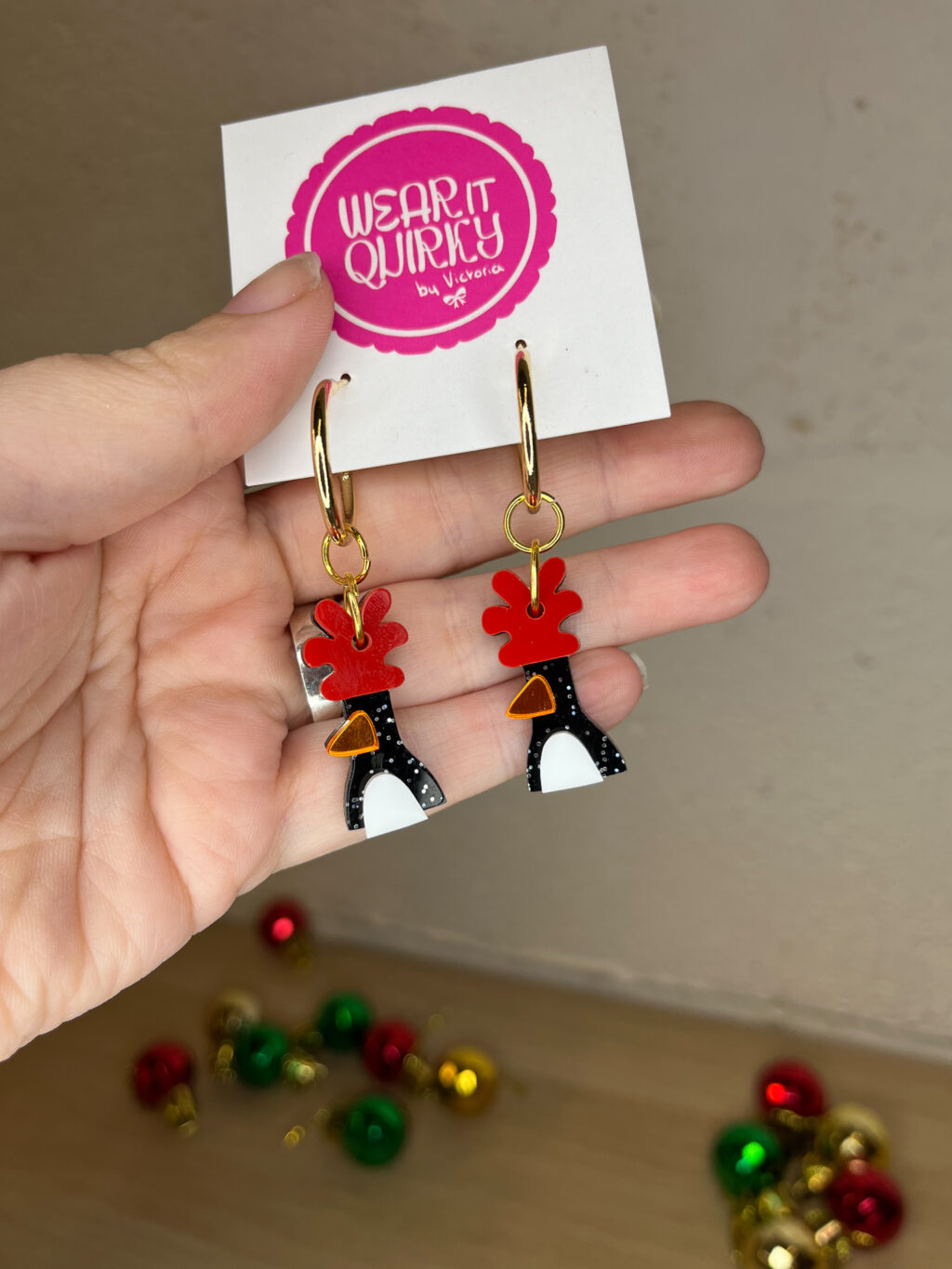 Penguin Dangle Earrings