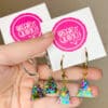 Confetti Christmas Tree Dangle Earrings