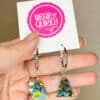 Confetti Christmas Tree Dangle Earrings