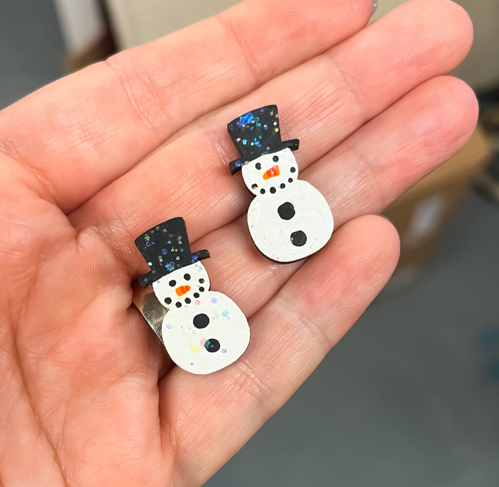 Glitter Snowman Small Dangle