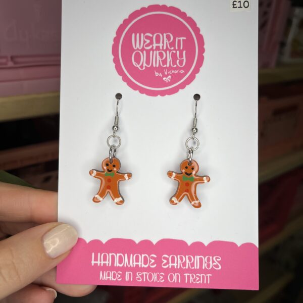 Gingerbread Men Dangle Earrings