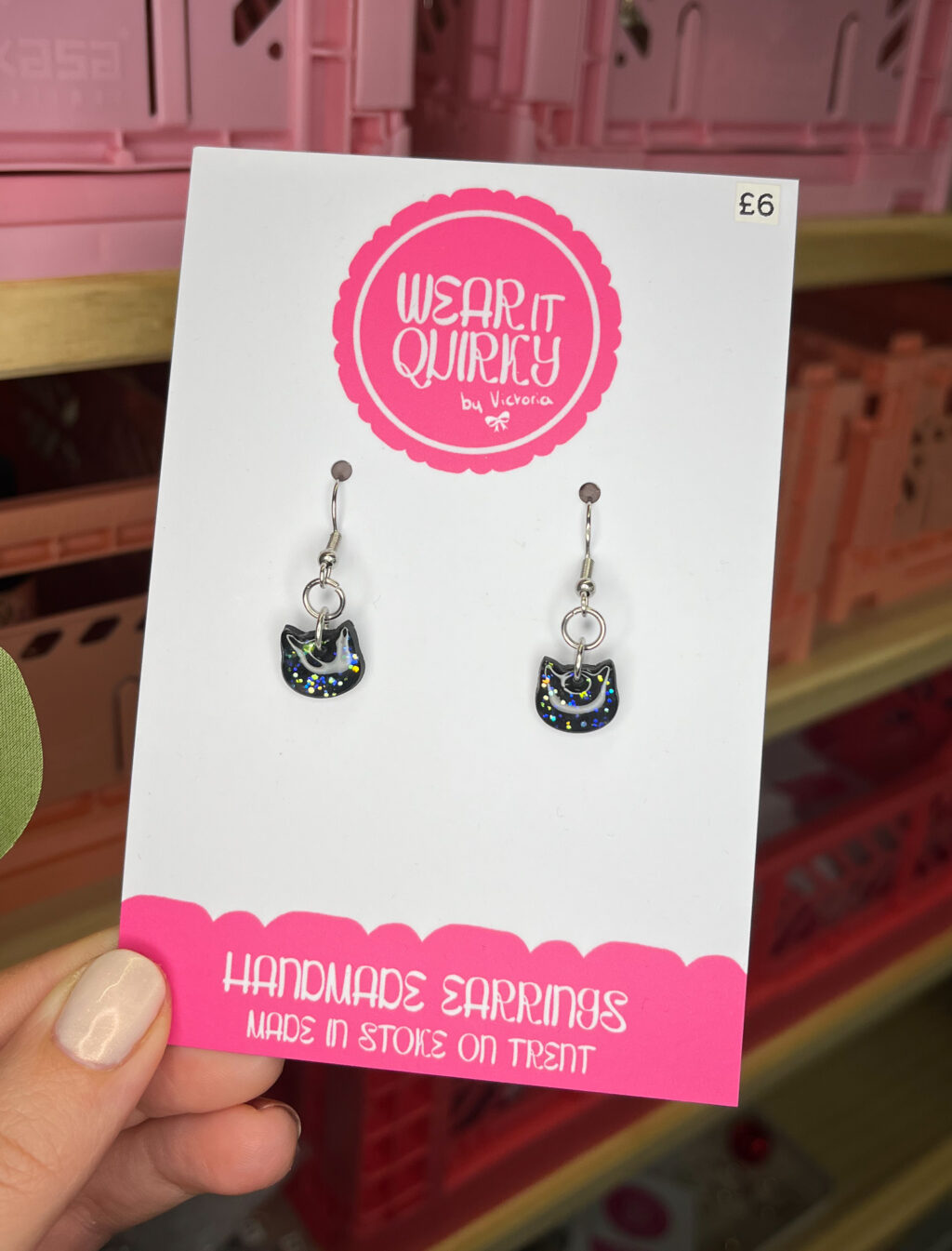 Black Cat Dangle Earrings