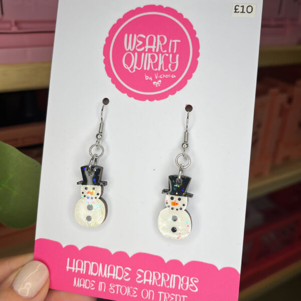 Glitter Snowman Small Dangle