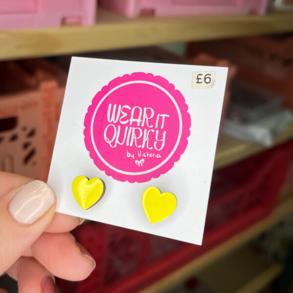 Bright Yellow Stud Earrings