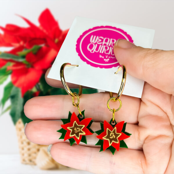 Poinsettia Dangle Earrings