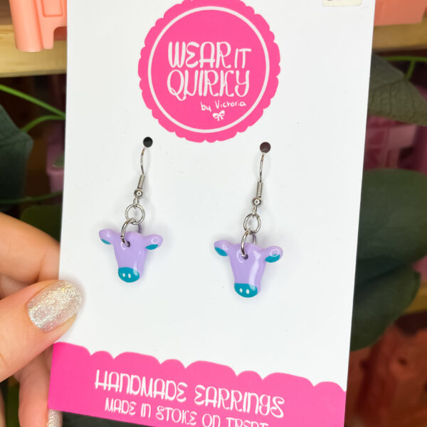 Purple Cow Dangle Earrings