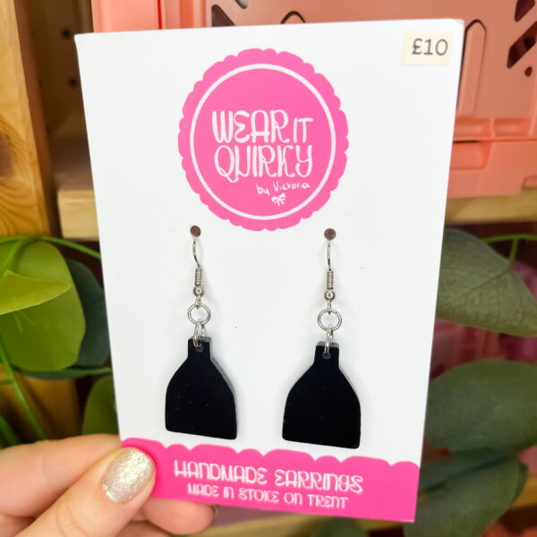 Black Bottle Kiln Dangle Earrings