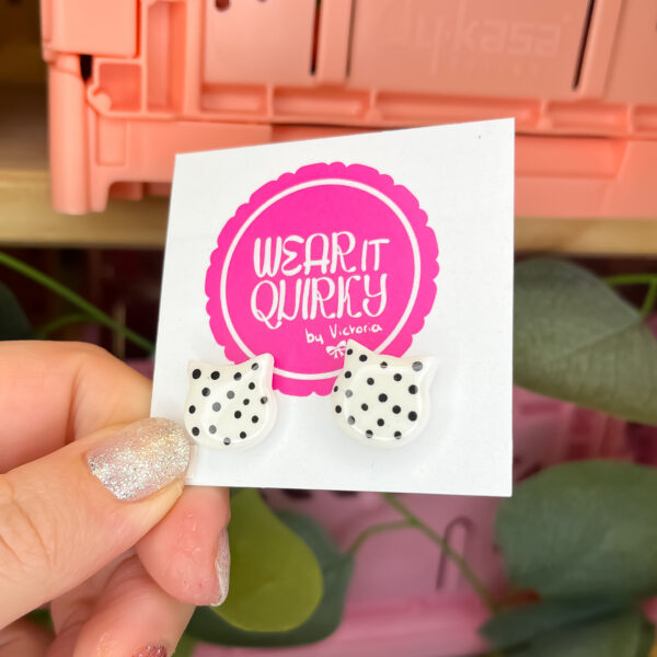 Polka Dot Cat Studs