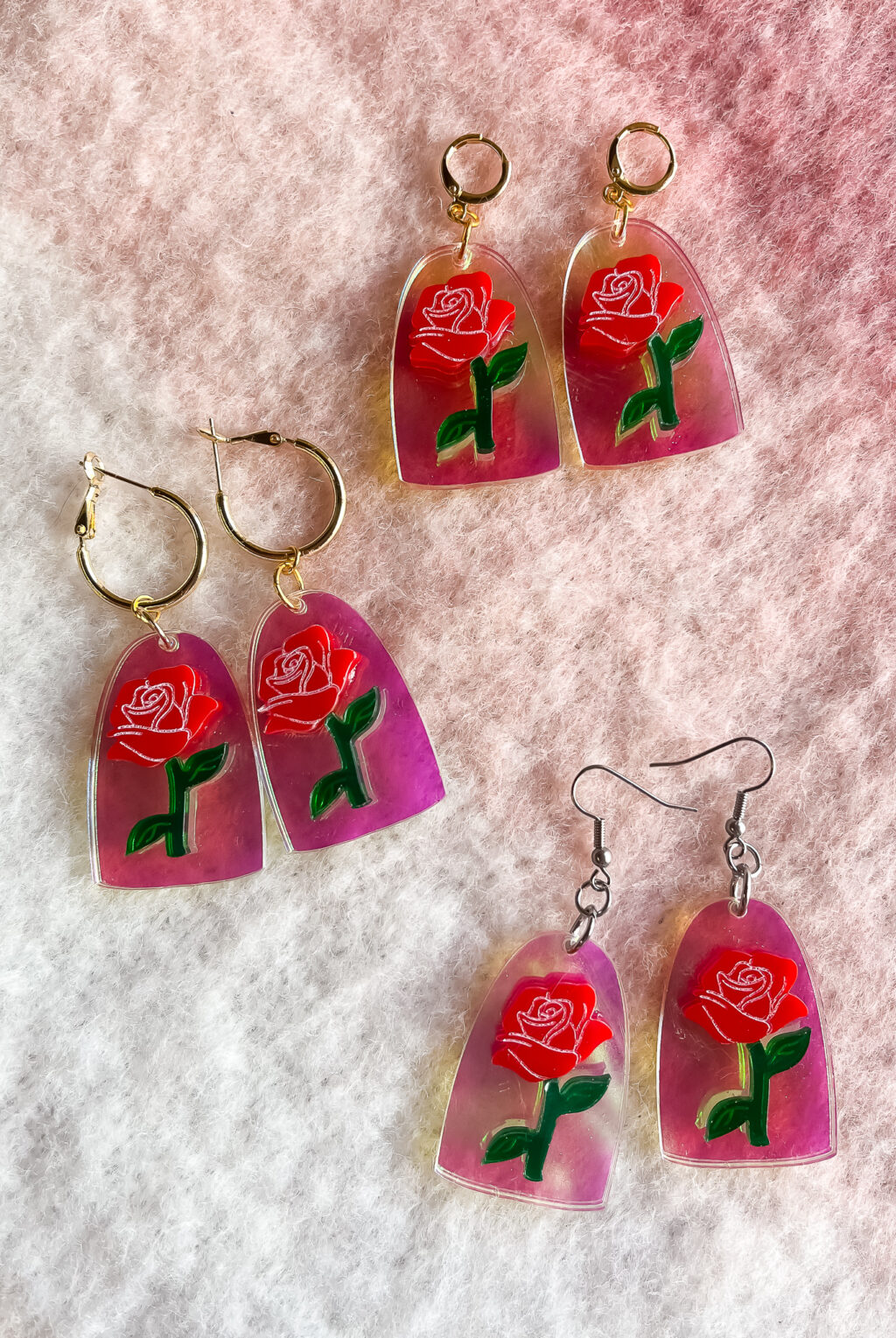 Enchanted Rose Dangle Earrings